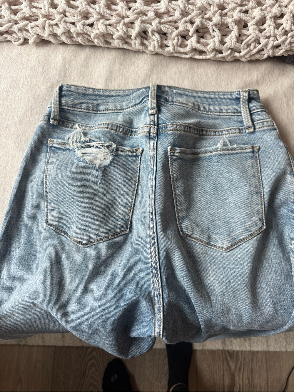 Abercrombie & Fitch Light Blue High-Rise Super Skinny Ankle Jeans